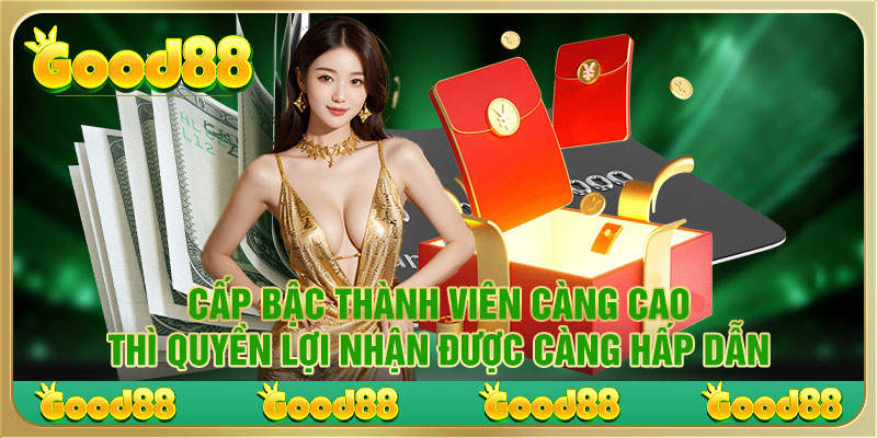 Cấp bậc thành viên càng cao thì quyền lợi nhận được càng hấp dẫn